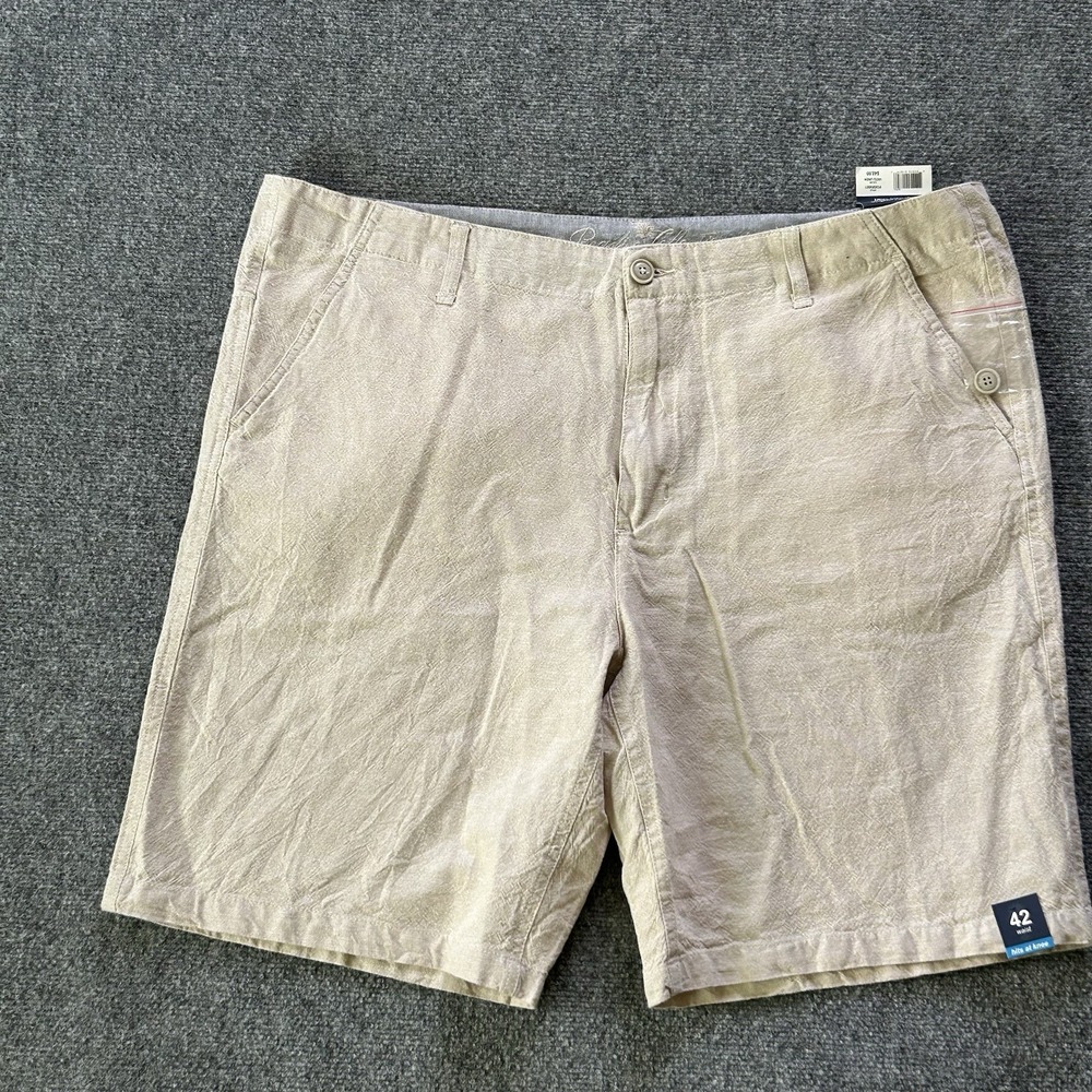 Paradise Collection Shorts‎  Mens 42 Cream Linen Blend Beach Resort Wear 10 Inch